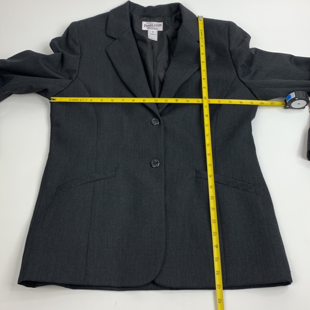 Pendleton Vintage Wool blazer jacket Dark gray Size 10 Two button up Lined - Picture 8 of 11